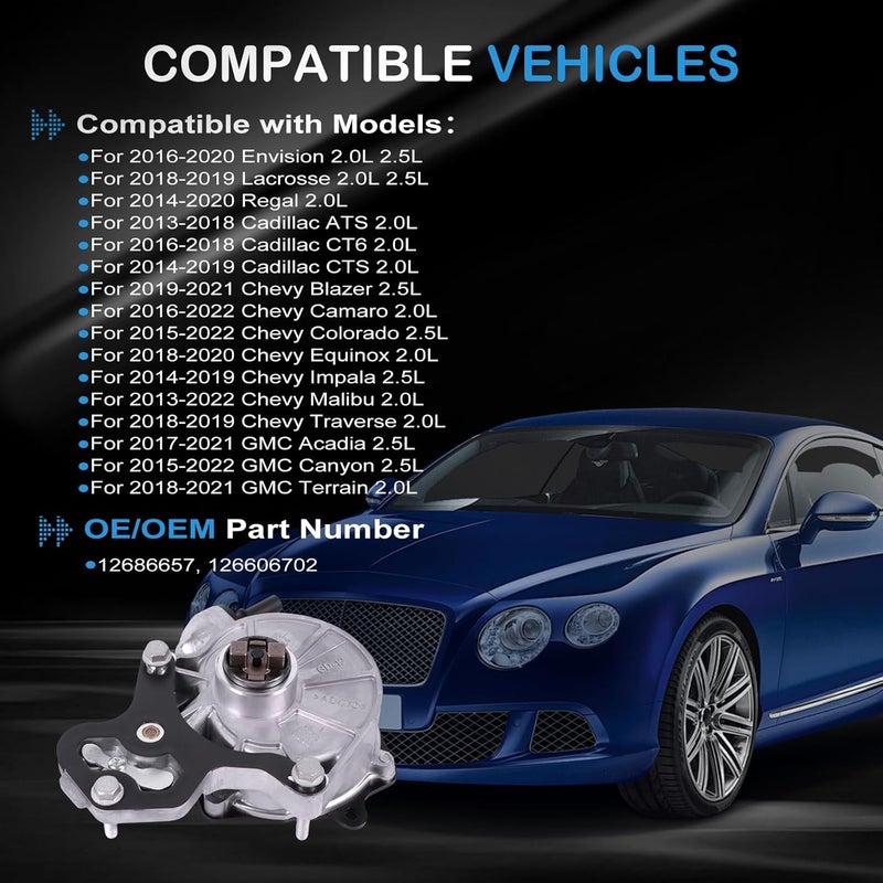 Kessocco مضخة فرامل فراغ GM 12686657 بديل مضخة فراغ معزز الفرامل لشيفروليه GMC تيرين كاديلاك إنفيجن لاكروس ريجال - Image 2